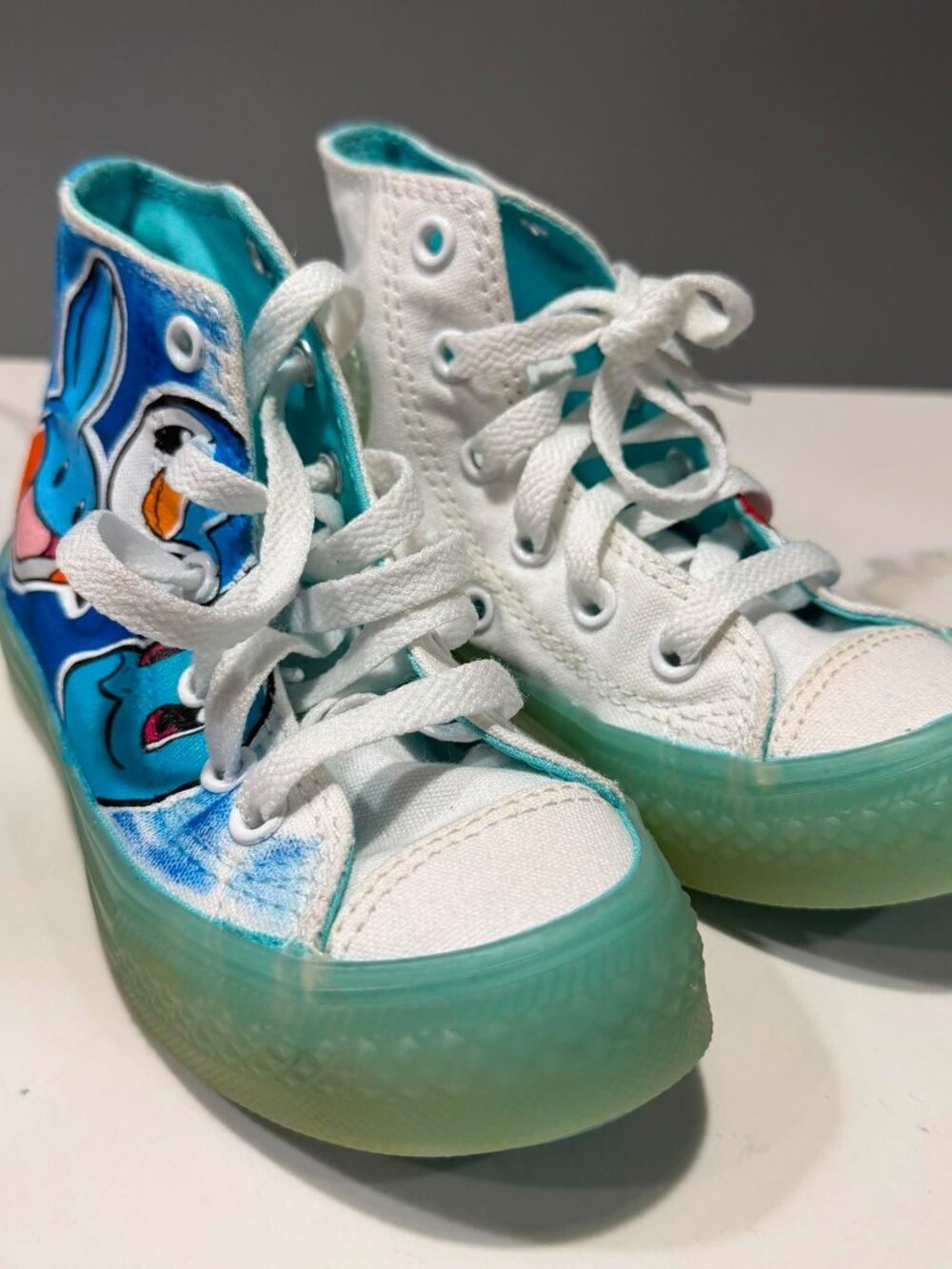 Converse Custom Hand-Painted Pokemon All Star High Tops Youth Size 11C